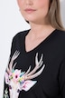 T-shirt, hert, klassiek, V-hals, korte mouw