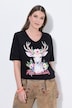 T-shirt, hert, klassiek, V-hals, korte mouw