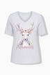 T-shirt, hert, klassiek, V-hals, korte mouw