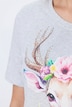 T-Shirt, Hirsch, Classic, V-Ausschnitt, Halbarm