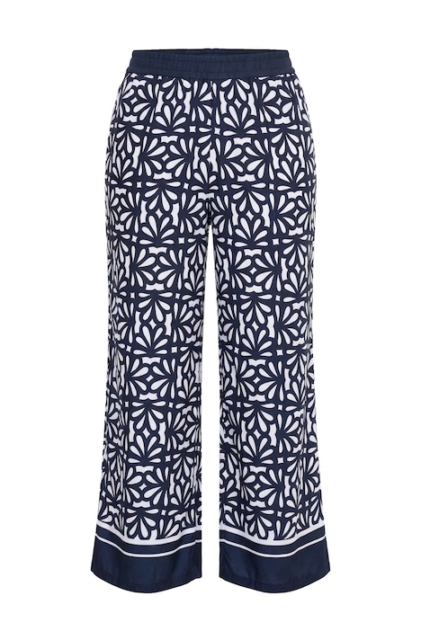 Kalhoty Rose, potisk, široké nohavice, elastický pas