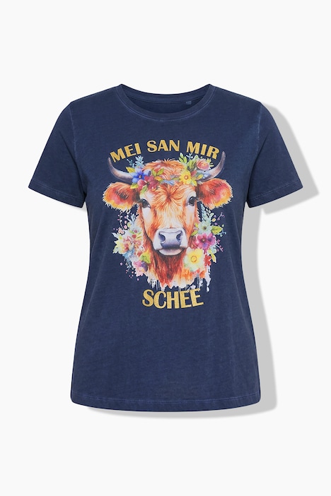 T-Shirt, Trachten-Print, Classic, Rundhals, Halbarm