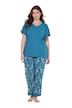 Pyjama, Paisley-Muster, V-Ausschnitt, Flügelärmel