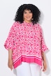 Bluse, bedruckt, Oversized, Rundhals, Halbarm