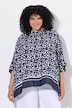 Bluse, bedruckt, Oversized, Rundhals, Halbarm
