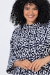 Bluse, bedruckt, Oversized, Rundhals, Halbarm