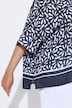 Bluse, bedruckt, Oversized, Rundhals, Halbarm