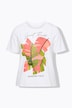T-shirt, stampa Tropical, scollo tondo, mezze maniche