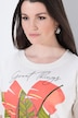 T-shirt, stampa Tropical, scollo tondo, mezze maniche