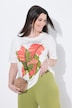 T-shirt, stampa Tropical, scollo tondo, mezze maniche