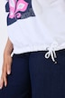 T-Shirt, Palmenblätter, Boxy, Rundhals, Halbarm, Saumband
