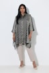 Tuniek met burnout-design, overhemdkraag, 3/4 mouw en puntige zoom