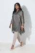 Tuniek met burnout-design, overhemdkraag, 3/4 mouw en puntige zoom