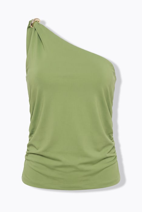 Top, one Shoulder, Slim, Zierspange, ärmellos
