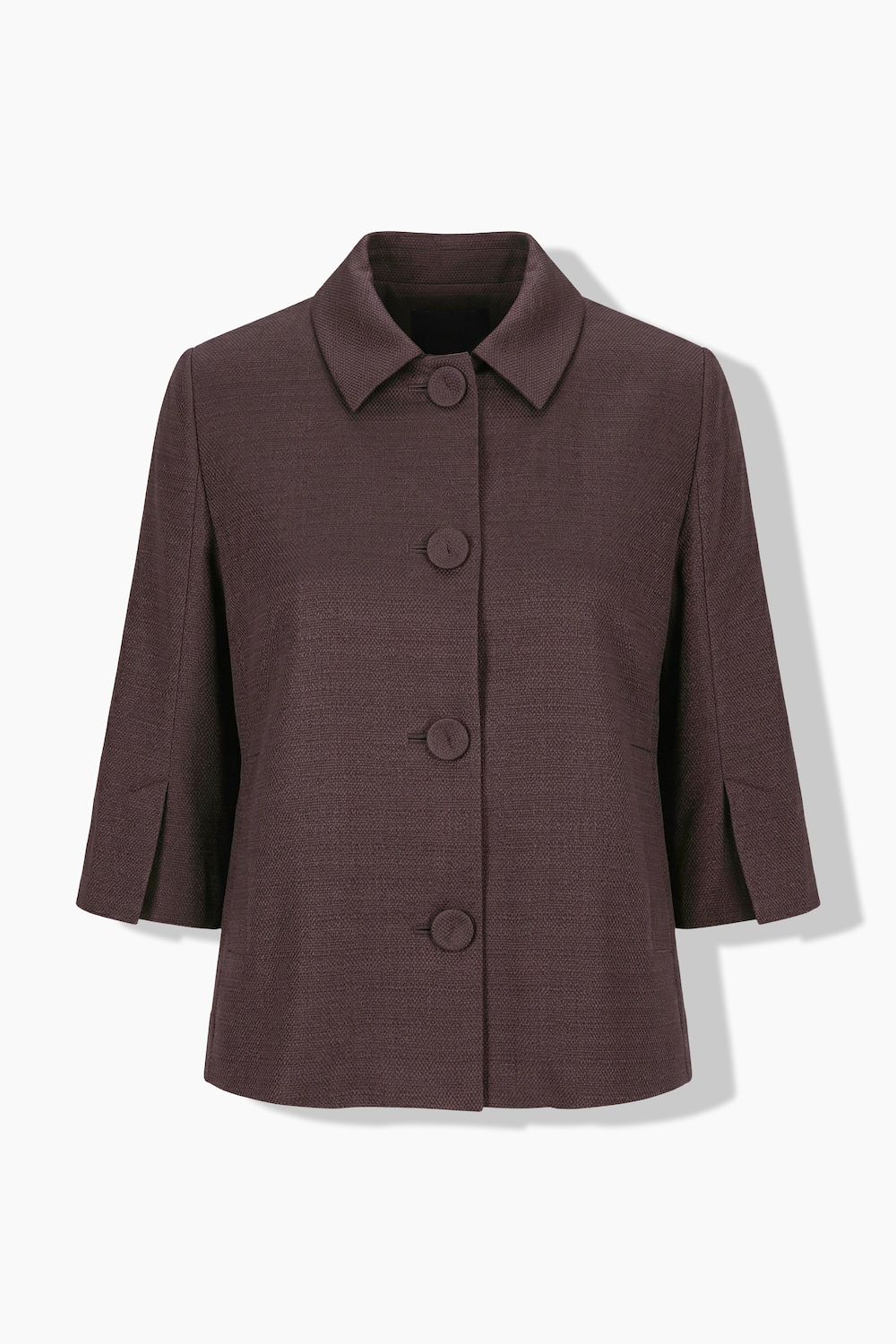 Jacke, A-Linie, Hemdkragen, ausgestellter 3/4-Arm