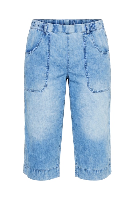 lehký široký denim 3/4 délky, pružný pas