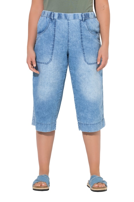 lehký široký denim 3/4 délky, pružný pas