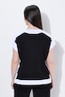 Pull-over, design color block, col en V, manches mi-longues