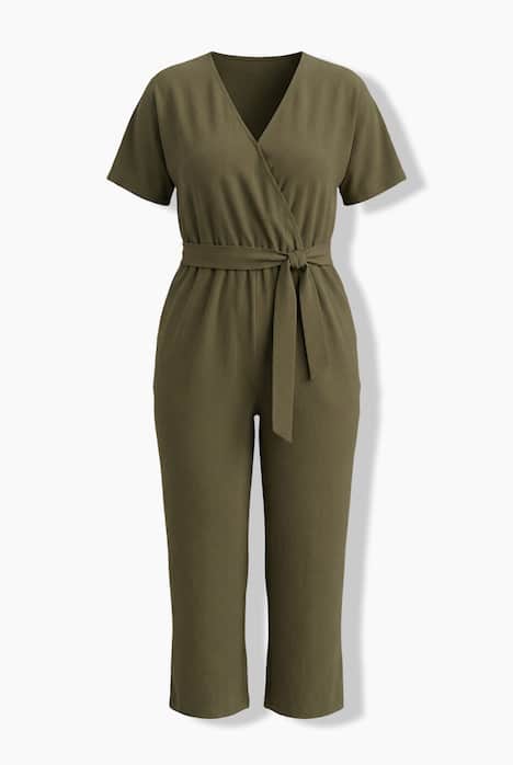 Jumpsuit, eendelig, stof met structuur, elastische taille