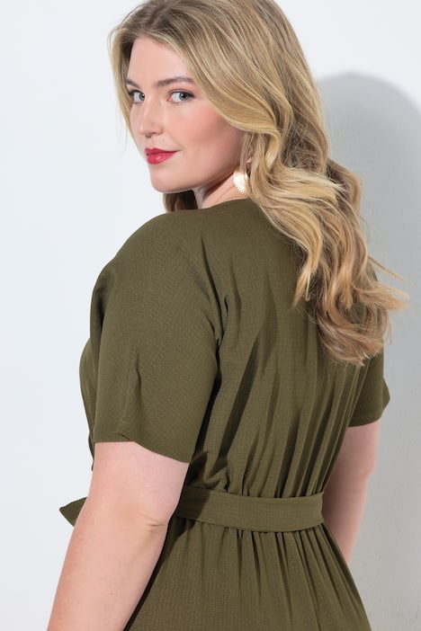 Jumpsuit, eendelig, stof met structuur, elastische taille