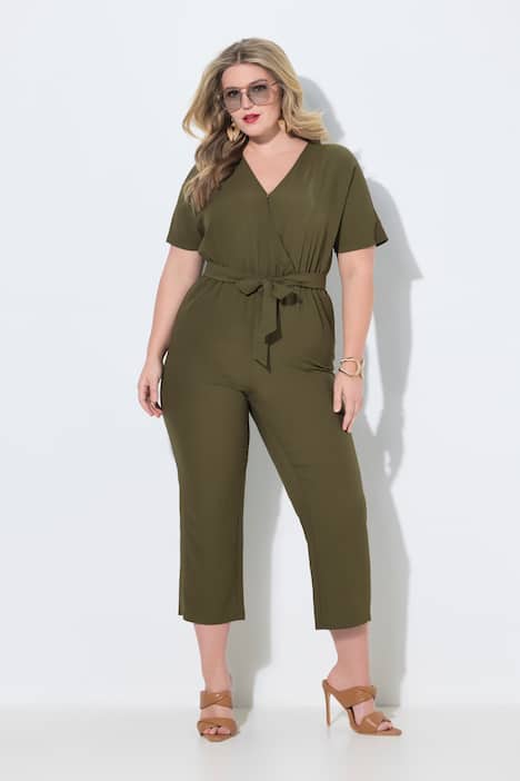 Jumpsuit, eendelig, stof met structuur, elastische taille