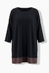 Pullover, Chiffonsaum, U-Boot-Ausschnitt, 3/4-Arm