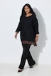 Pullover, Chiffonsaum, U-Boot-Ausschnitt, 3/4-Arm