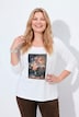 Shirt, Stickerei, Classic, Carré-Ausschnitt, 3/4-Arm
