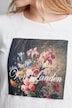 Shirt, Stickerei, Classic, Carré-Ausschnitt, 3/4-Arm