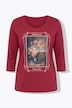 Shirt, Stickerei, Classic, Carré-Ausschnitt, 3/4-Arm