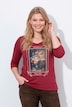 Shirt, Stickerei, Classic, Carré-Ausschnitt, 3/4-Arm