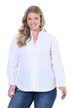 Bluse, Rüsche, Smok-Details, V-Ausschnitt, Langarm