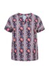 Shirtbluse, Gobelin-Druck, Oversized, V-Ausschnitt, Halbarm