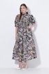 Vintage Botanical Print Button-Down Dress