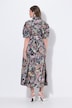 Vintage Botanical Print Button-Down Dress
