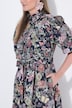 Vintage Botanical Print Button-Down Dress