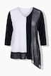 Slinky-Shirt, Zipfelsaum, A-Linie, V-Ausschnitt, 3/4-Arm