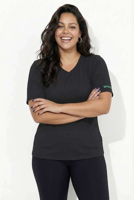 Funktions-Shirt, V-Ausschnitt, Halbarm, recycelt