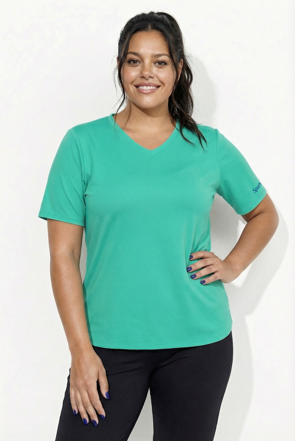 Funktions-Shirt, V-Ausschnitt, Halbarm, recycelt