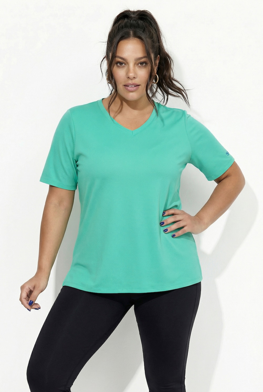 Funktions-Shirt, V-Ausschnitt, Halbarm, recycelt