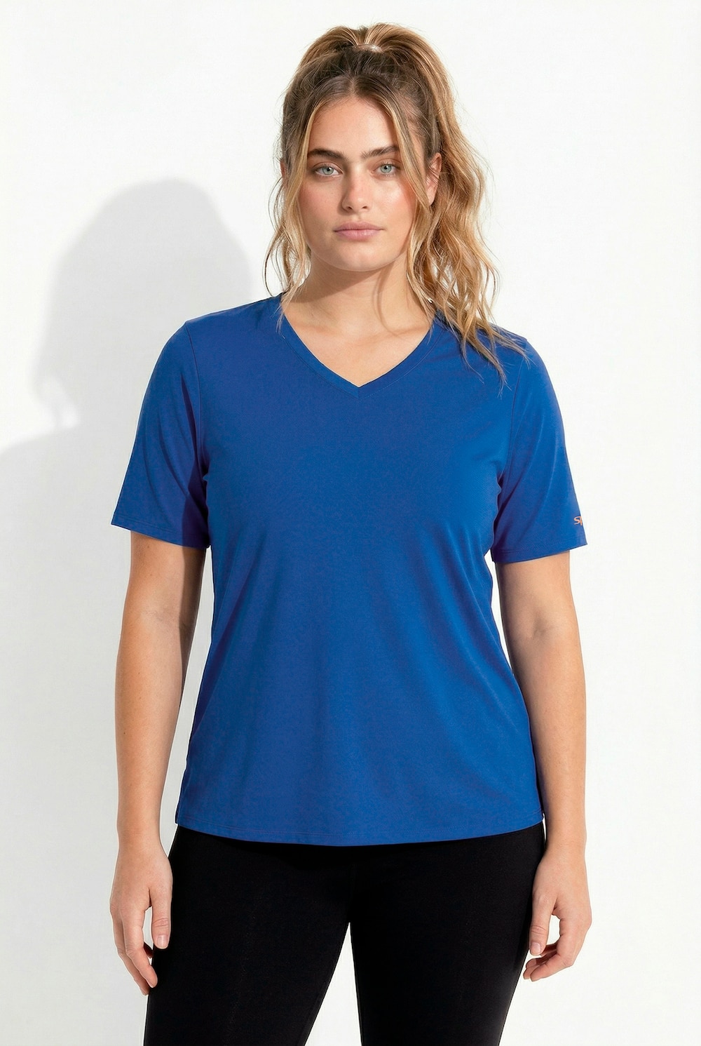 Functioneel shirt, V-hals, korte mouw, gerecycled