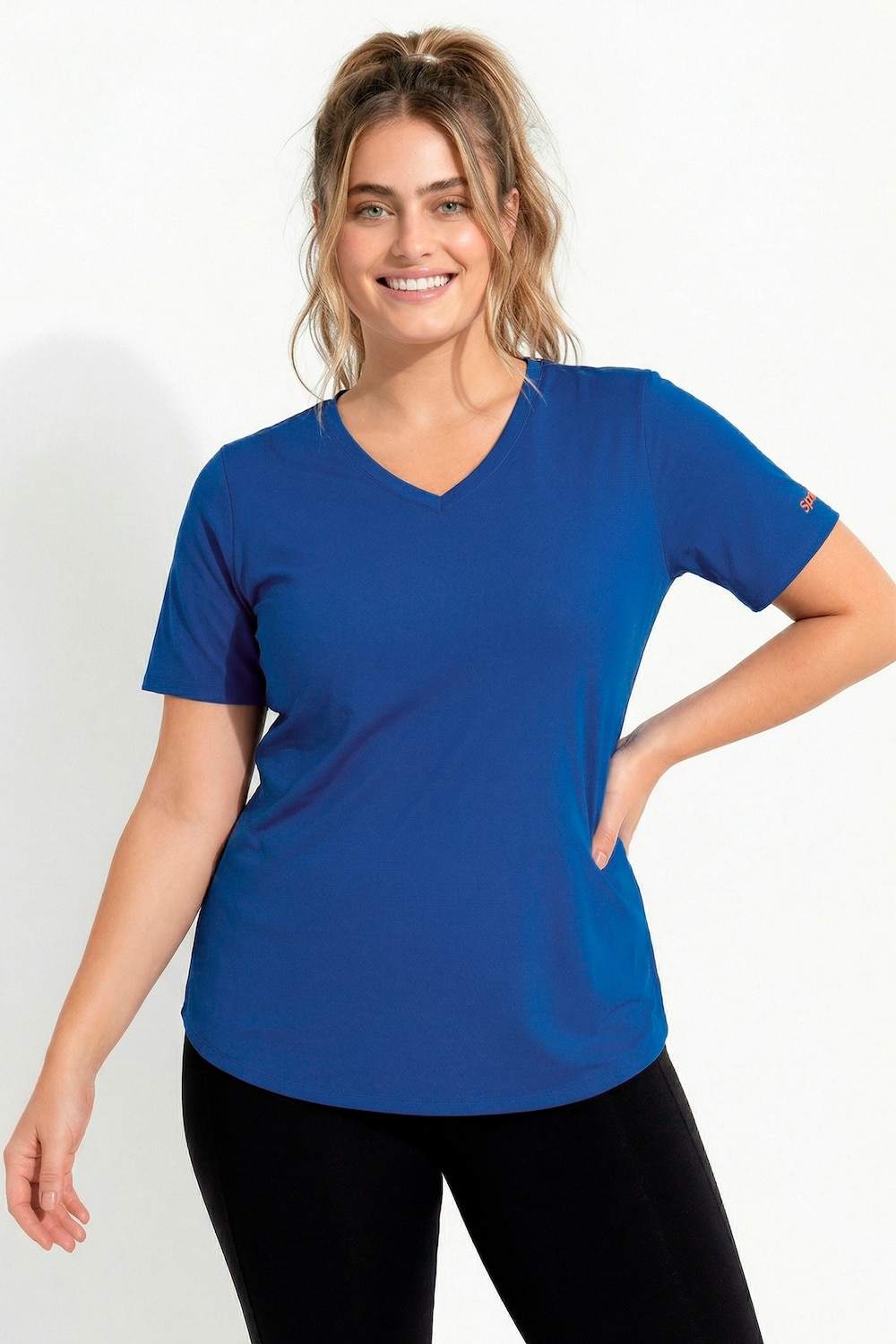 Functioneel shirt, V-hals, korte mouw, gerecycled