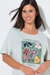 Camicia da notte, stampa floreale, scollo tondo, mezze maniche