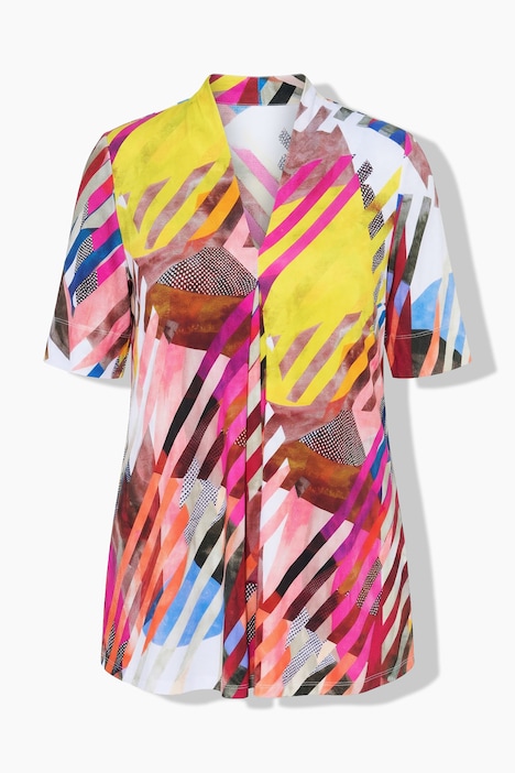 Slinky shirt, strepen, A-lijn, kelkkraag, korte mouw