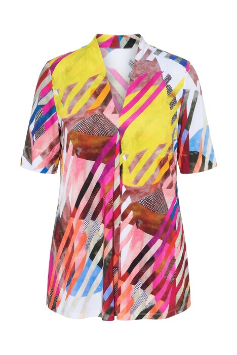 Slinky-Shirt, Streifen, A-Linie, Kelchkragen, Halbarm
