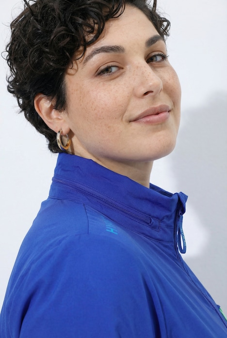 Outdoor-Jacke, Korallen, Stehkragen, Kapuze, LSF 50+