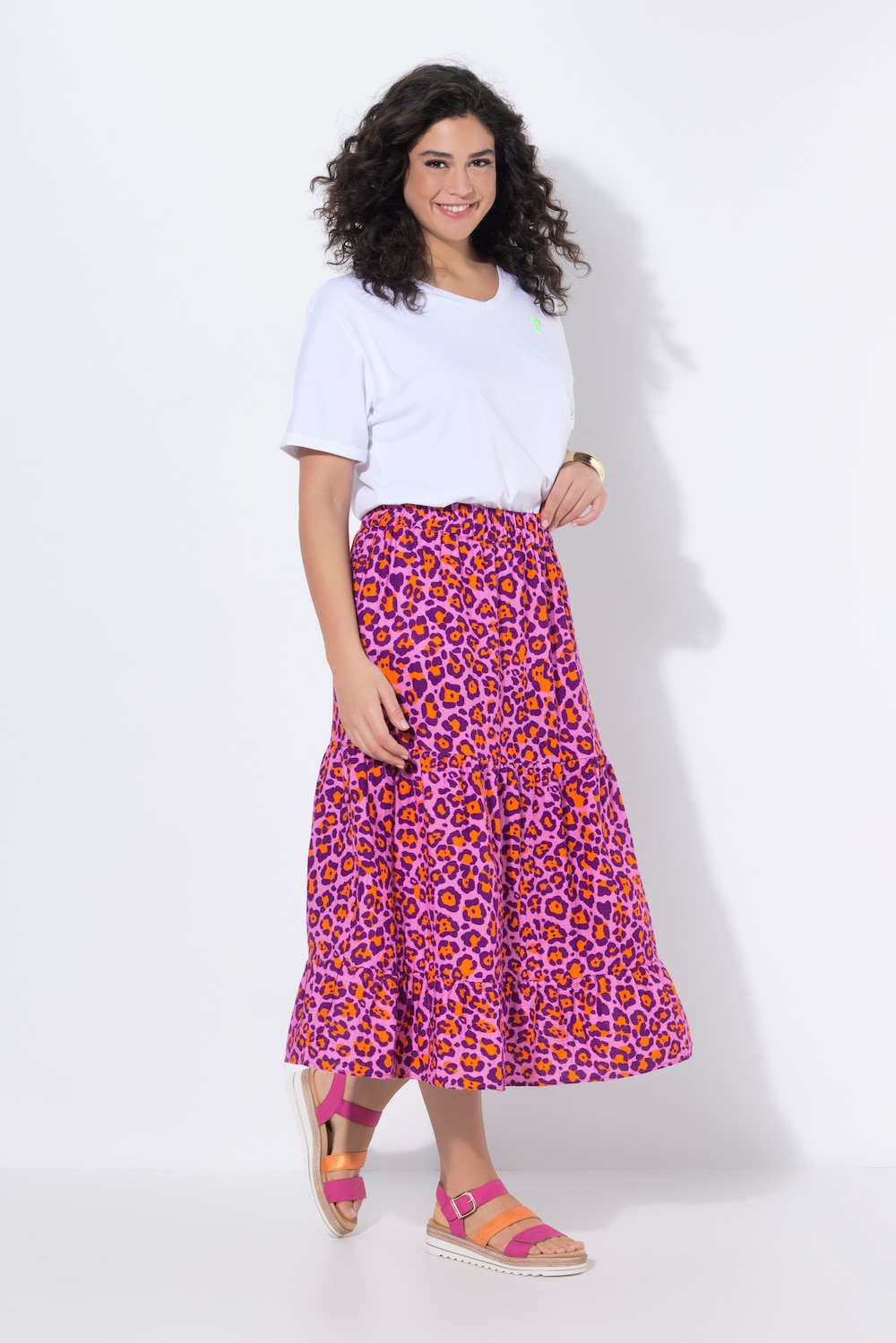 Maxirock, Musselin, Leomuster, A-Linie, Elastikbund