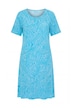 Žerzejové šaty, listy, áčkový střih, kulatý výstřih, polodlouhý rukáv