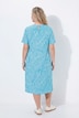 Sukienka z dżerseju, liście, trapezowy krój, okrągły dekolt, rękaw 1/2