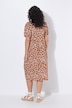 Mousseline jurk, luipaardpatroon, A-lijn, V-hals, korte mouwen
